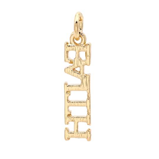 12 Pack: 14K Gold Plated Faith Charm by Bead Landing™